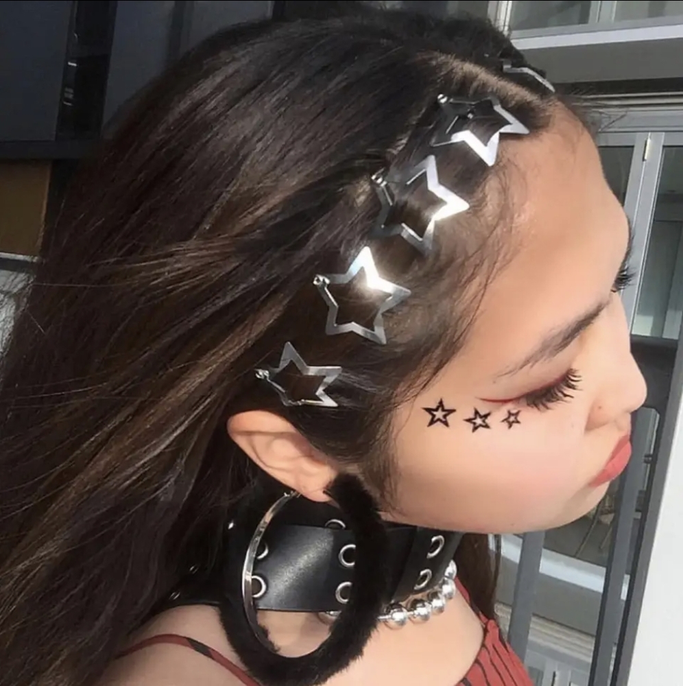 Y2K silver star hair clips - Picture 2 of 4